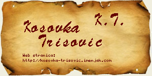 Kosovka Trišović vizit kartica